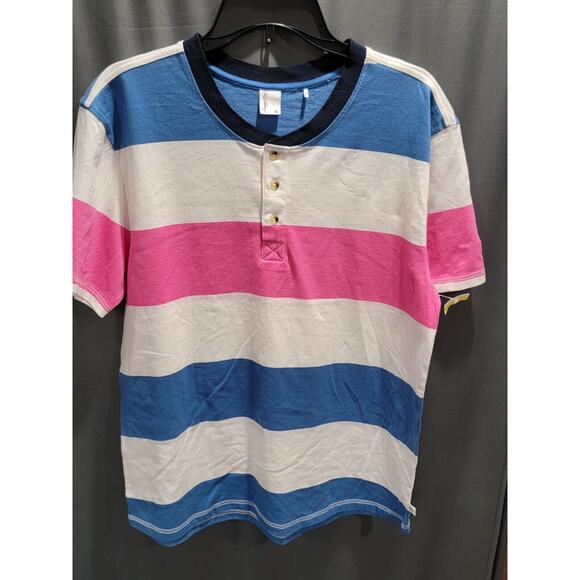 Sovereign Code men's multicolor Cotton Short Sleeve Henley M New B26 5 - Picture 9 of 9